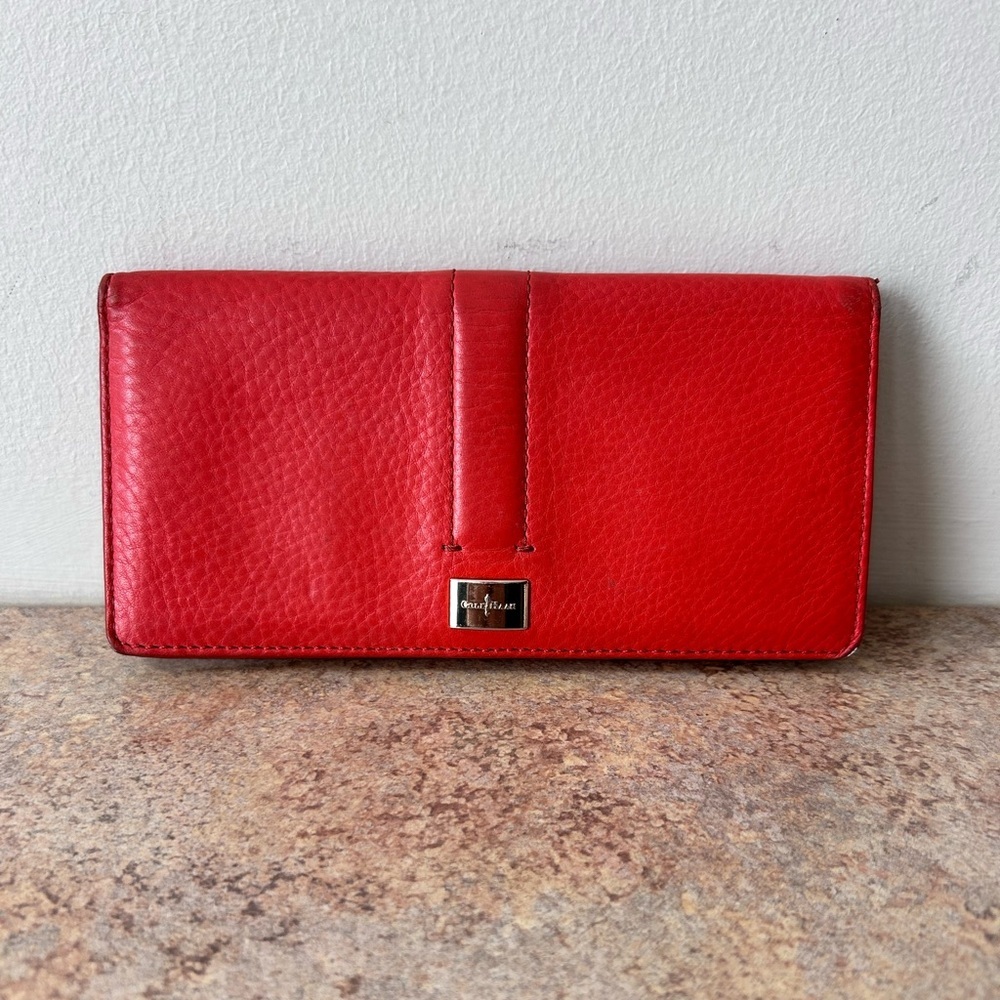 Cole Haan Red/Orange Leather Waller in good pre-owned condition